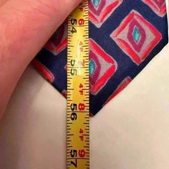 NWT Lot Of 2 Geoffrey Beene Ties Silk-Tan With Polka Dots, Blue With Red Design - Picture 9 of 11